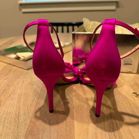 J.Crew Collection Rylie ruched-strap heels in satin Pink BV709 size 7.5 - Picture 6 of 9